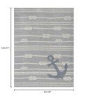 Coastal Marine Anchor Rug (Grey/Ivory)