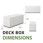 Lifetime 60348 Marine Dock, 130 Gallon Deck Box, Arctic White