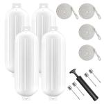 4-Pack White Boat Fender with Pump