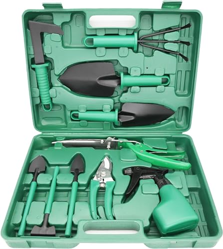 10-Piece Gardening Hand Tool Set, Ideal Gifts for Mom and Dad