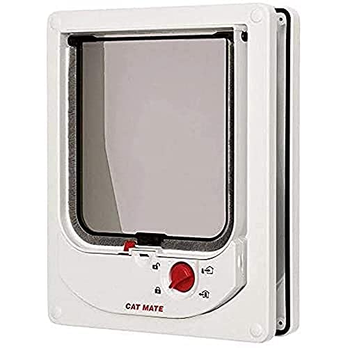 White Electromagnetic Cat Flap for Cats