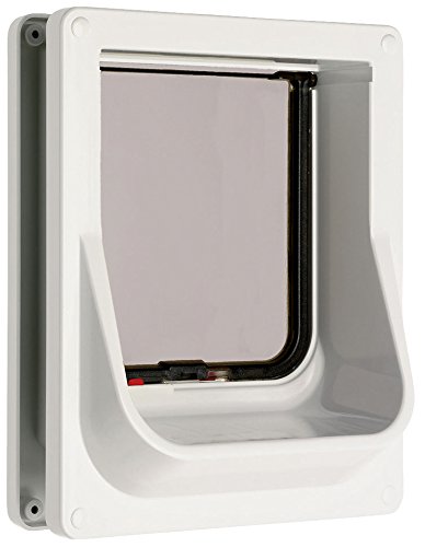 White Electromagnetic Cat Flap for Cats