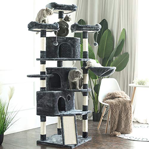 XL Cat Tree with 3 Caves, 3 Perches, Scratching Posts