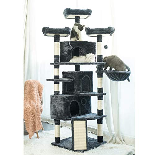 XL Cat Tree with 3 Caves, 3 Perches, Scratching Posts