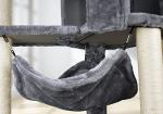 Modern Grey Cat Tree with Condo and Hammock
