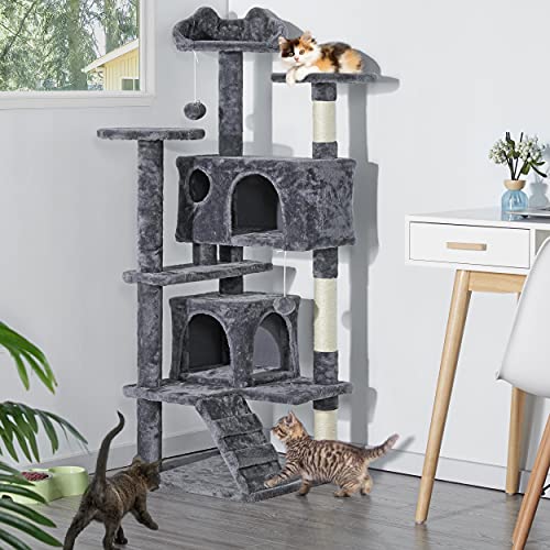 Yaheetech 54in Cat Tree Tower Condo Furniture Scratch Post