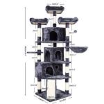 XL Cat Tree with 3 Caves, 3 Perches, Scratching Posts