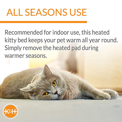 Heated Fashionable Cat Bed - Mocha, 18" Round