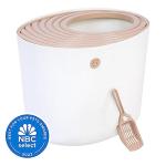 IRIS USA Large Stylish Round Top Entry Cat Litter Box with Scoop
