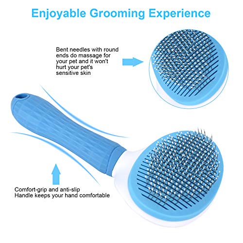 Depets Self Cleaning Slicker Brush, Pet Grooming