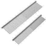 Cafhelp 2 Pack Cat Combs, Stainless Steel Teeth