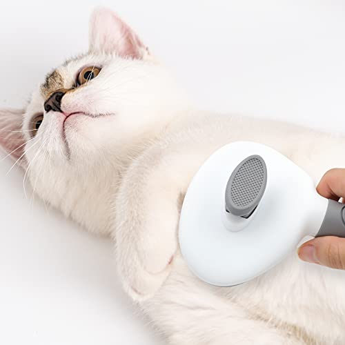 Self-Cleaning Cat Brush for Shedding (Grey)