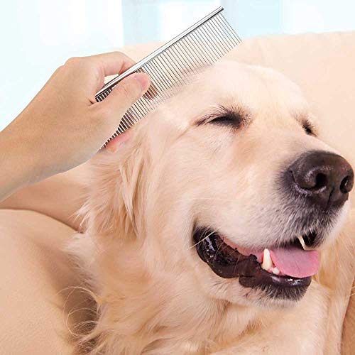 Cafhelp 2 Pack Cat Combs, Stainless Steel Teeth