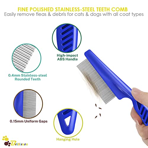 Stainless Steel Cat Grooming Combs (4-Pack)