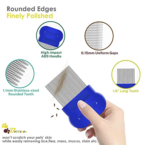Stainless Steel Cat Grooming Combs (4-Pack)