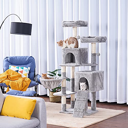 58'' Multi-Level Cat Tree Condo Furniture with Sisal-Covered Scratching Posts