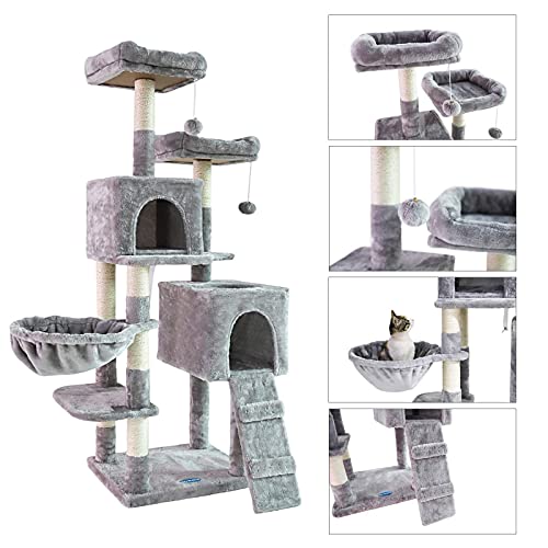 58'' Multi-Level Cat Tree Condo Furniture with Sisal-Covered Scratching Posts