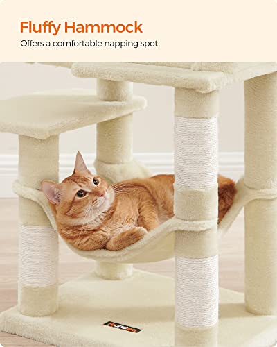 44.1-Inch Feandrea Cat Tree with Scratching Posts, Perches