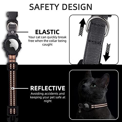 FEEYAR Reflective GPS Collar with Apple AirTag for Cats