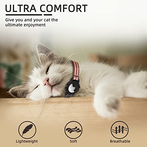 FEEYAR Reflective GPS Collar with Apple AirTag for Cats