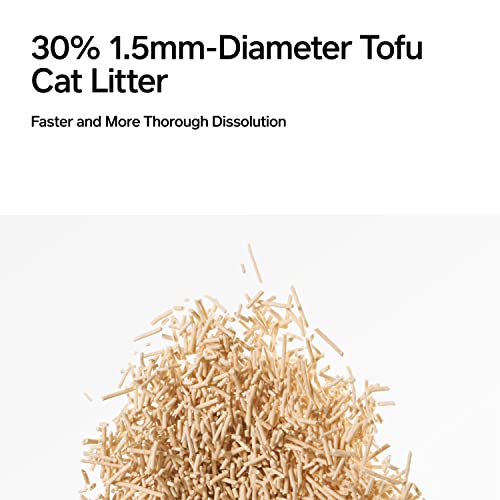 xDFLUSH Tofu Cat Litter, Natural & Dust-Free - 5.3lb