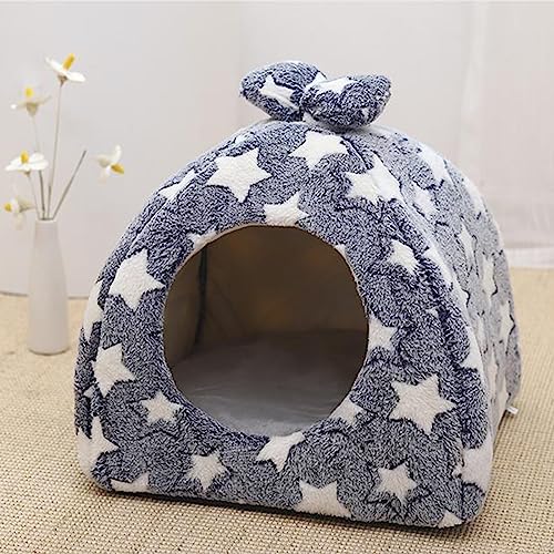 Cozy Flannel Cat Bed Cave: Foldable & Self-Warming
