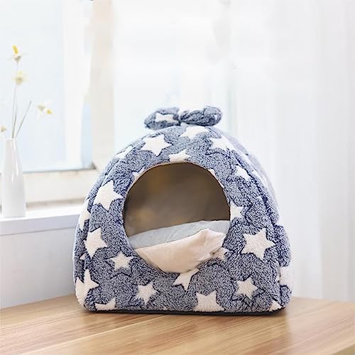 Cozy Flannel Cat Bed Cave: Foldable & Self-Warming