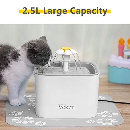 Veken Automatic Cat Water Fountain for Multiple Pets