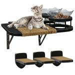 MEMOORIAL Cat Hammock Cat Wall Shelves with 3 Steps, Cat Shelves and Perches with 2 Cat Food Shelf, Cat Climbing Shelf