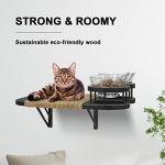 MEMOORIAL Cat Hammock Cat Wall Shelves with 3 Steps, Cat Shelves and Perches with 2 Cat Food Shelf, Cat Climbing Shelf