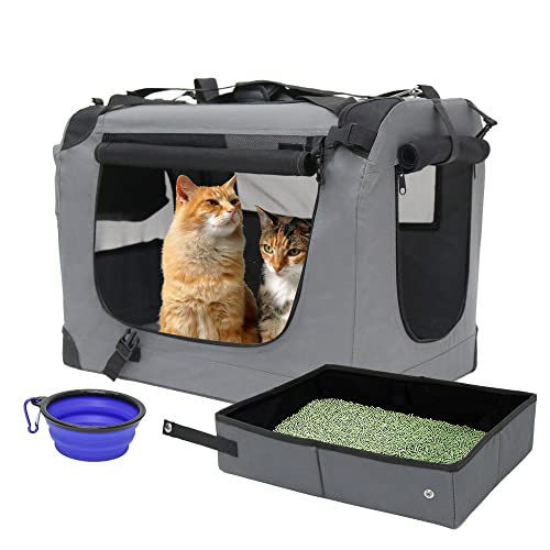 Prutapet Large Cat Carrier 24"x16.5"x16.5" Soft-Sided Portable Pet Crate