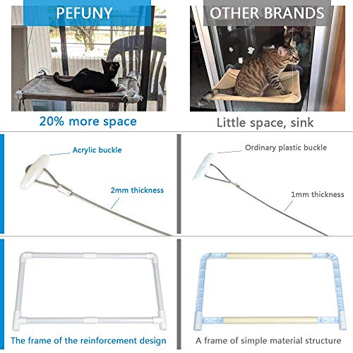 Window Mounted Cat Bed for Large Cats - Beige
