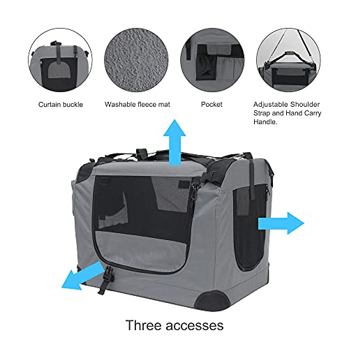 Prutapet Large Cat Carrier 24"x16.5"x16.5" Soft-Sided Portable Pet Crate