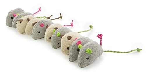 10 Count SmartyKat Skitter Critters Catnip Toys - Gray/Cream