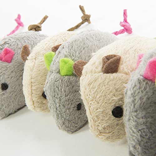 10 Count SmartyKat Skitter Critters Catnip Toys - Gray/Cream