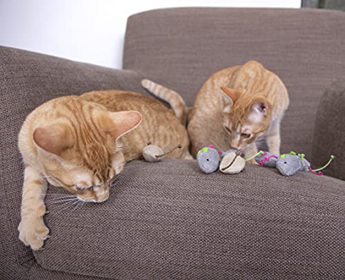 10 Count SmartyKat Skitter Critters Catnip Toys - Gray/Cream