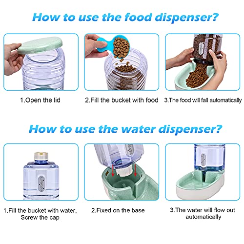 Cat Food and Water Dispenser Set - 2 Gallon
