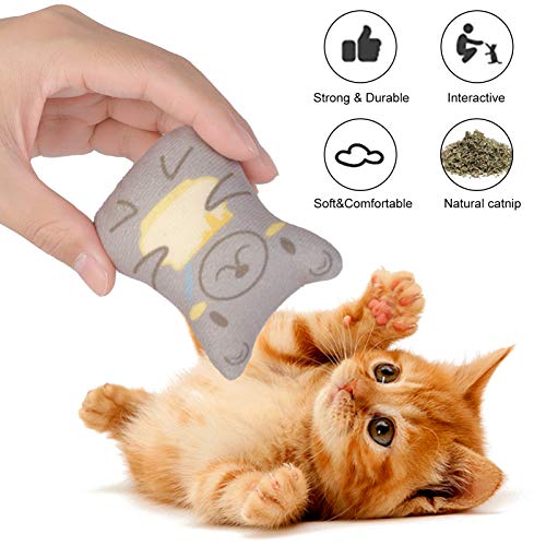 Catnip Toys for Indoor Cats - 5 Plush Interactive Toys