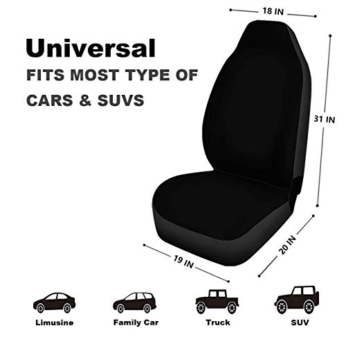 Black Cat Head Car Seat Covers - Set of 2