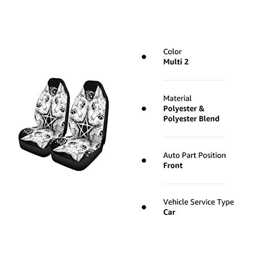 Black Cat Head Car Seat Covers - Set of 2