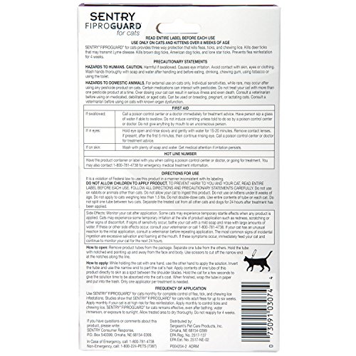 Fiproguard for Cats: 6 Month Flea Tick Prevention