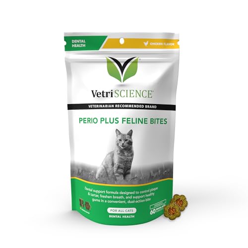 VETRISCIENCE Perio Plus Crunchy Teeth Cleaning Treats for Cats
