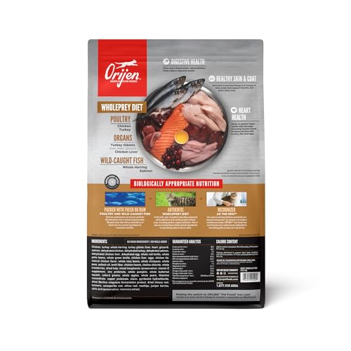 ORIJEN Original Grain Free Cat Food, WholePrey, 4lb