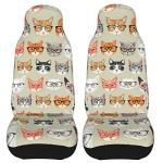 Cat Print Car Seat Covers, 2 PCS