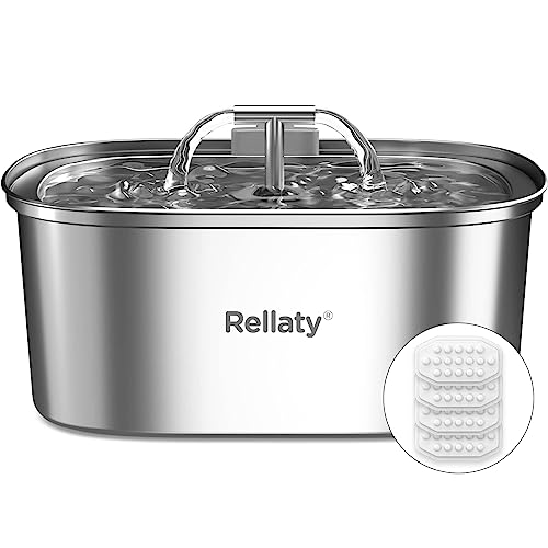 Stainless Steel Cat Water Fountain with Filters: 3.2L