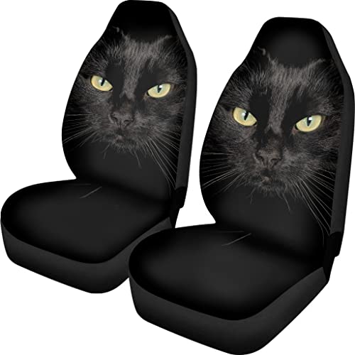 Ultra-Soft Black Cat Car Seat Covers - 2pc