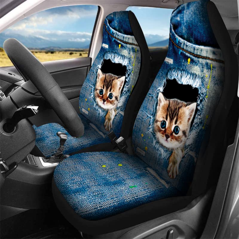 Cat Print Car Seat Covers