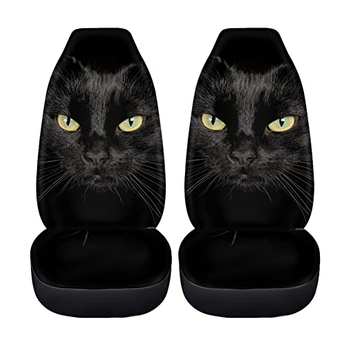 Ultra-Soft Black Cat Car Seat Covers - 2pc