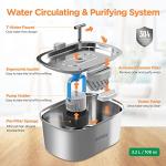 Stainless Steel Cat Water Fountain with Filters: 3.2L