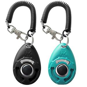 HoAoOo Pet Training Clicker - Dog Training Clickers (Black + Blue)